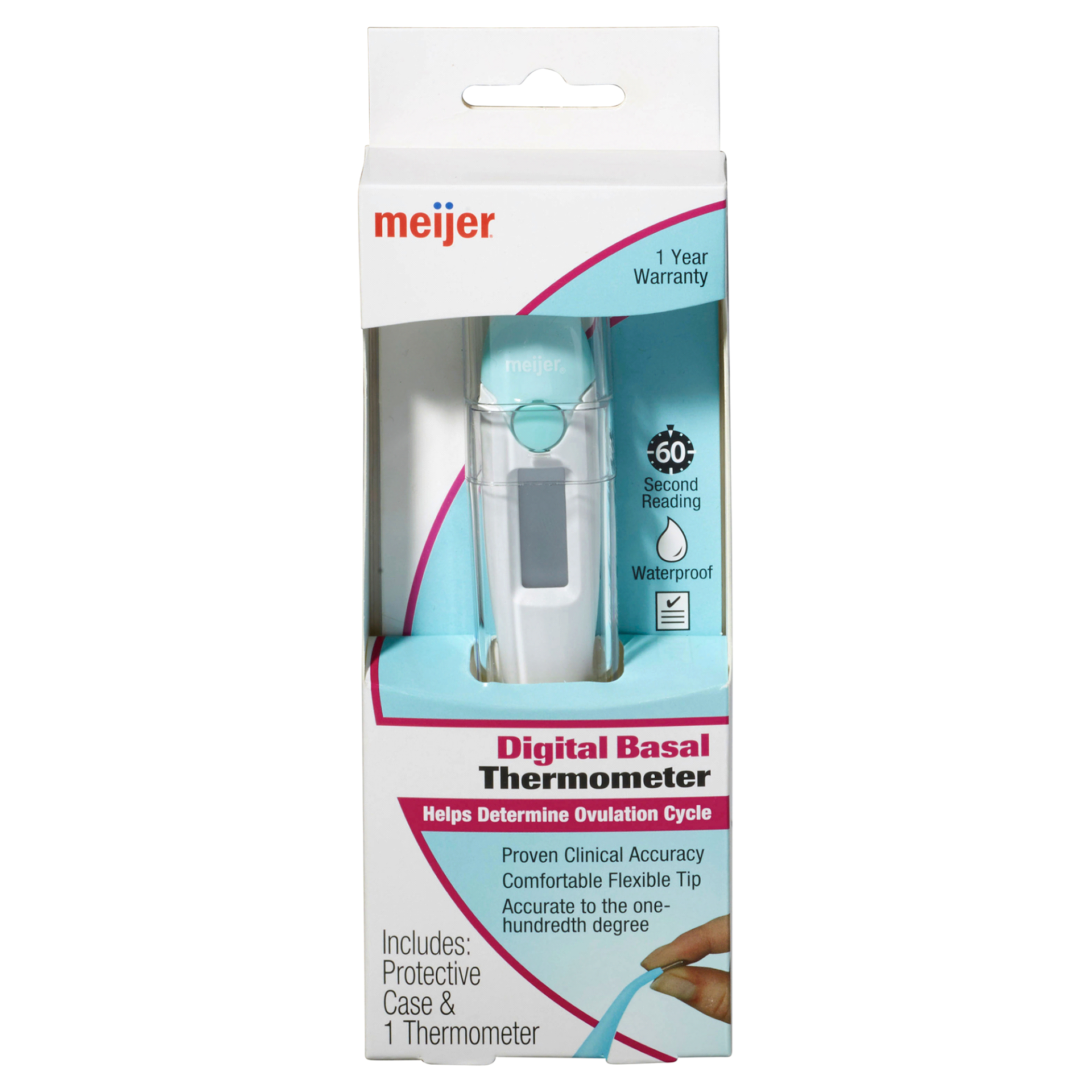 slide 1 of 2, Meijer Digital Basal Thermometer, Flex Tip, 1 ct