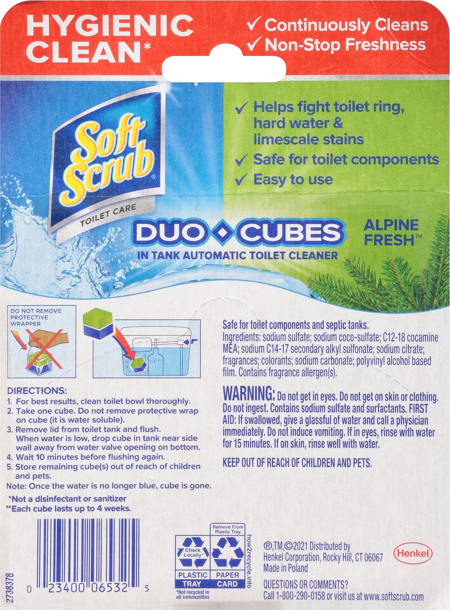 slide 8 of 12, Soft Scrub Duo Cubes Alpine Fresh In-Tank Automatic Toilet Cleaner 4 ea, 4 ct