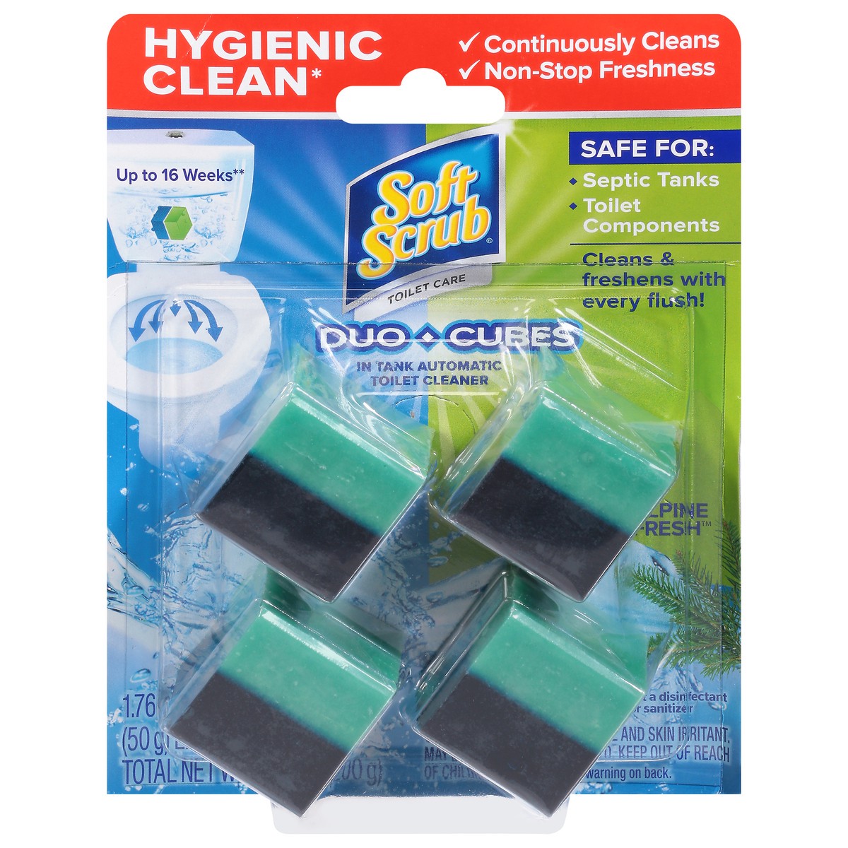 slide 1 of 12, Soft Scrub Duo Cubes Alpine Fresh In-Tank Automatic Toilet Cleaner 4 ea, 4 ct