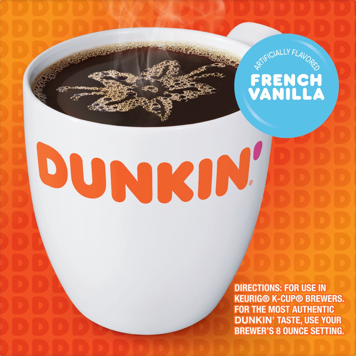 slide 3 of 10, Dunkin'' French Vanilla, Artificially Flavored Coffee, K-Cup Pods, 10 Count Box, 10 ct