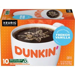 Dunkin'' Dunkin'’ French Vanilla Artificially Flavored Coffee, Keurig K-Cup Pods, 10 Count Box