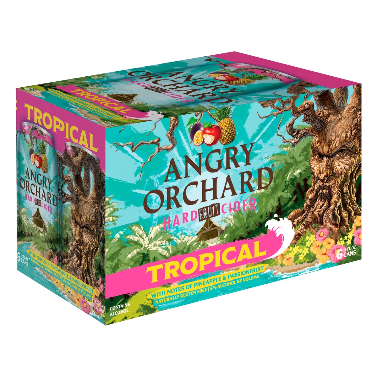 slide 2 of 6, Angry Orchard Tropical Fruit Hard Cider, Spiked (12 fl. oz. Can, 6pk.), 12 oz