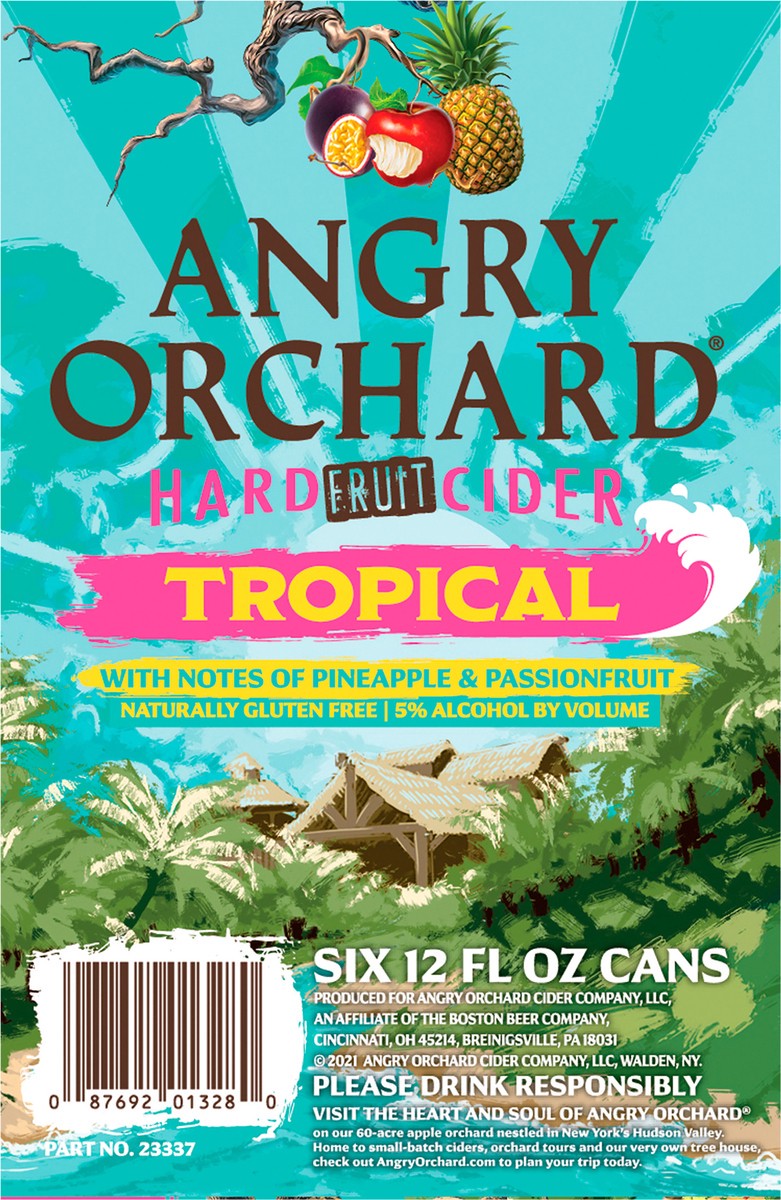 slide 3 of 6, Angry Orchard Tropical Fruit Hard Cider, Spiked (12 fl. oz. Can, 6pk.), 12 oz