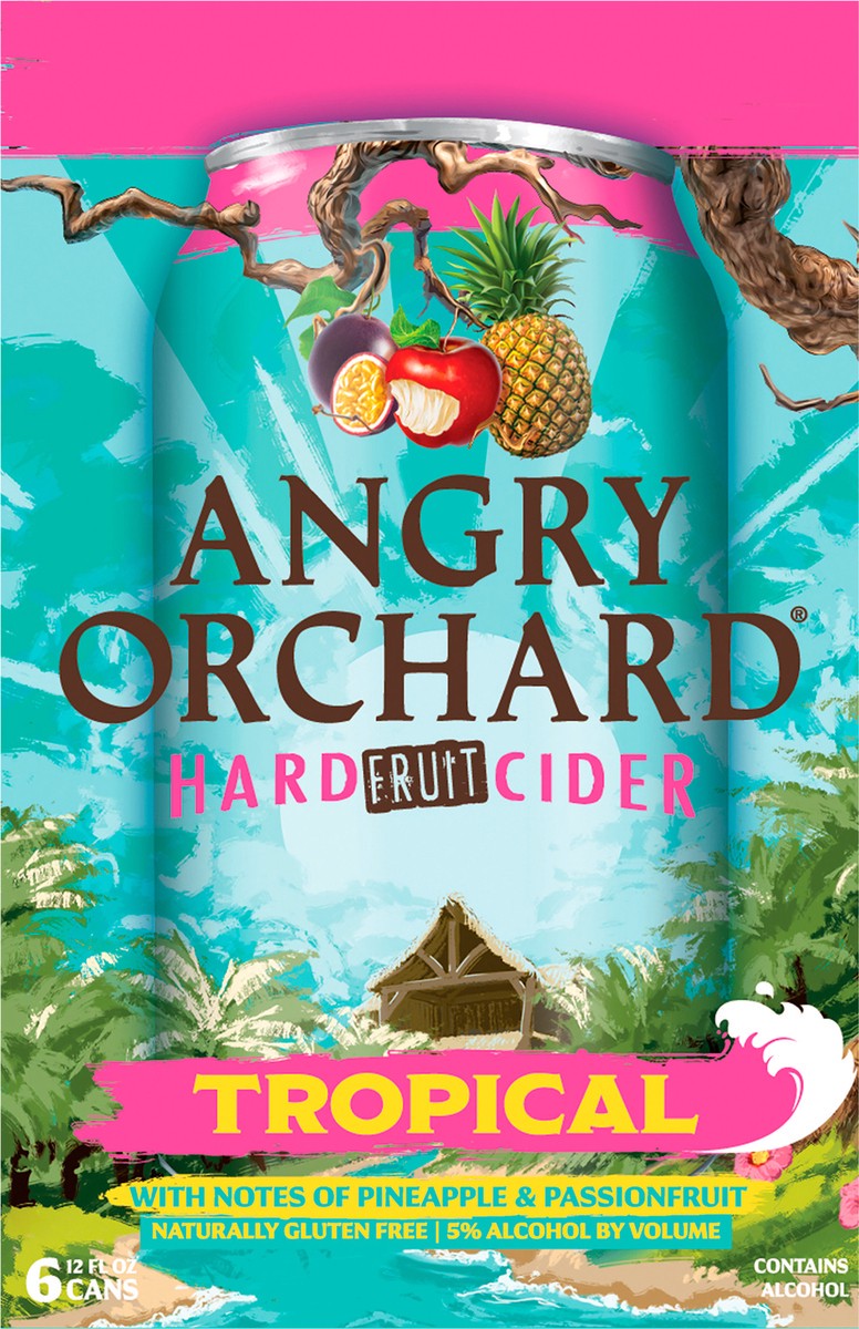 slide 6 of 6, Angry Orchard Tropical Fruit Hard Cider, Spiked (12 fl. oz. Can, 6pk.), 12 oz
