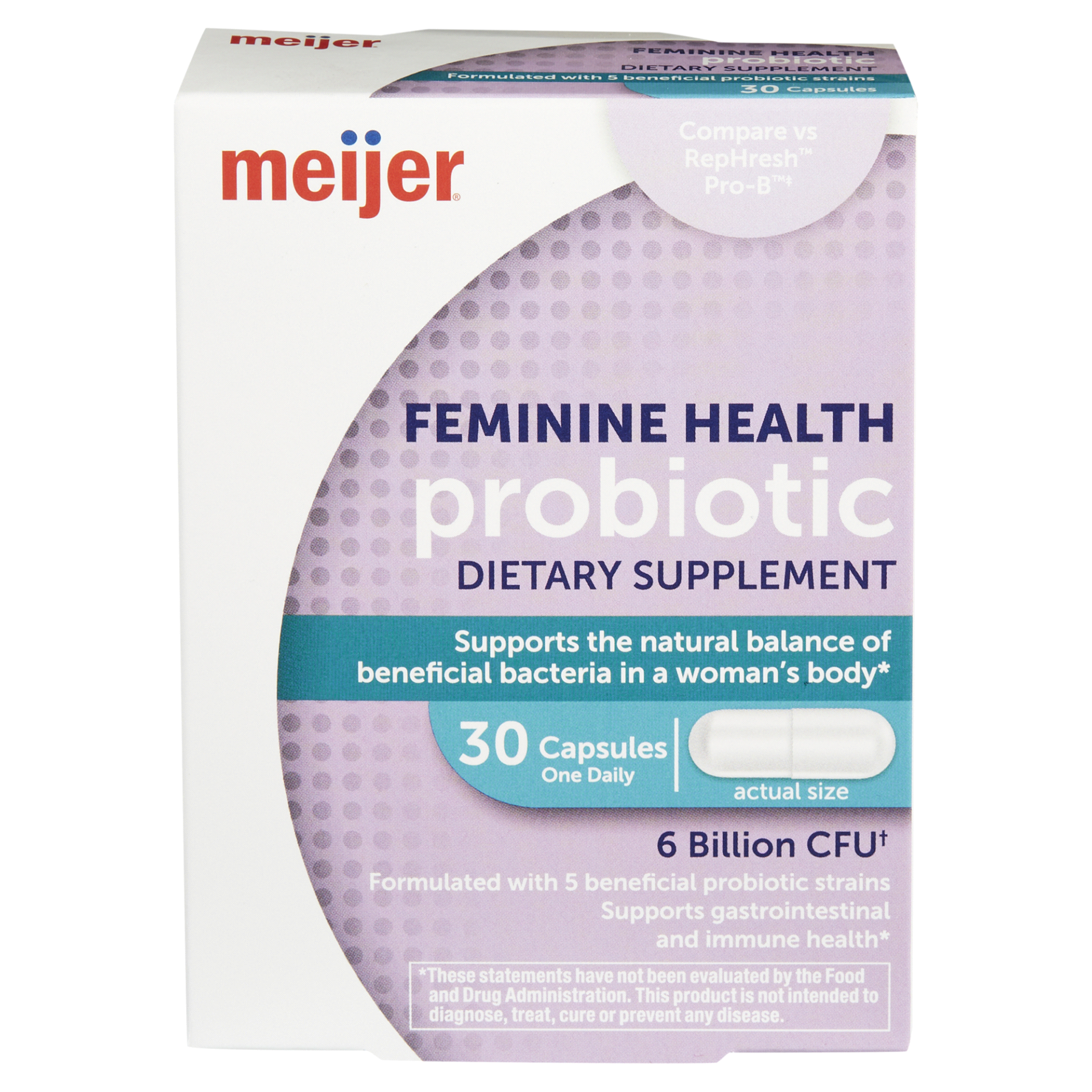 slide 1 of 1, Meijer Feminine Health Probiotic Supplement Capsules, 30 ct