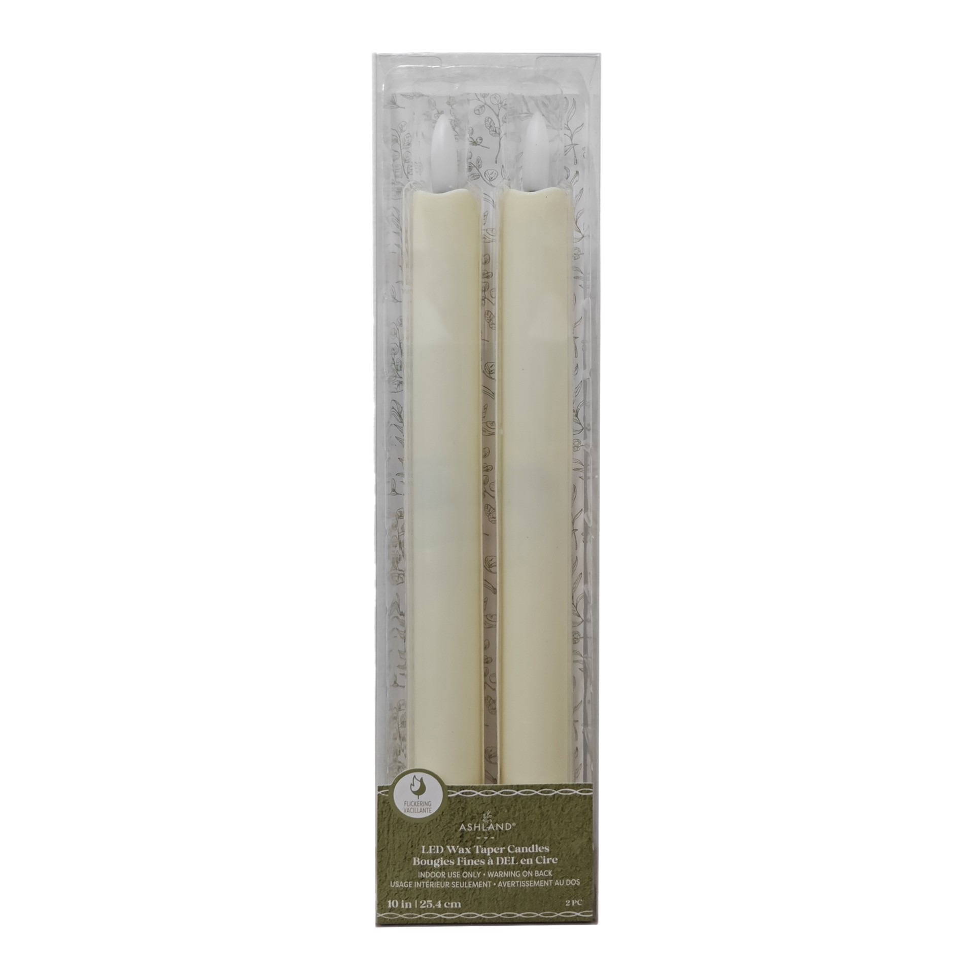 slide 2 of 3, 10" Flickering Led Wax Taper Candles, 2ct. By Ashland, 2 ct