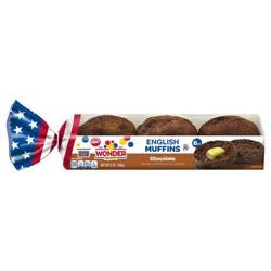 Wonder Bread Chocolate Flavored English Muffins, 6 count