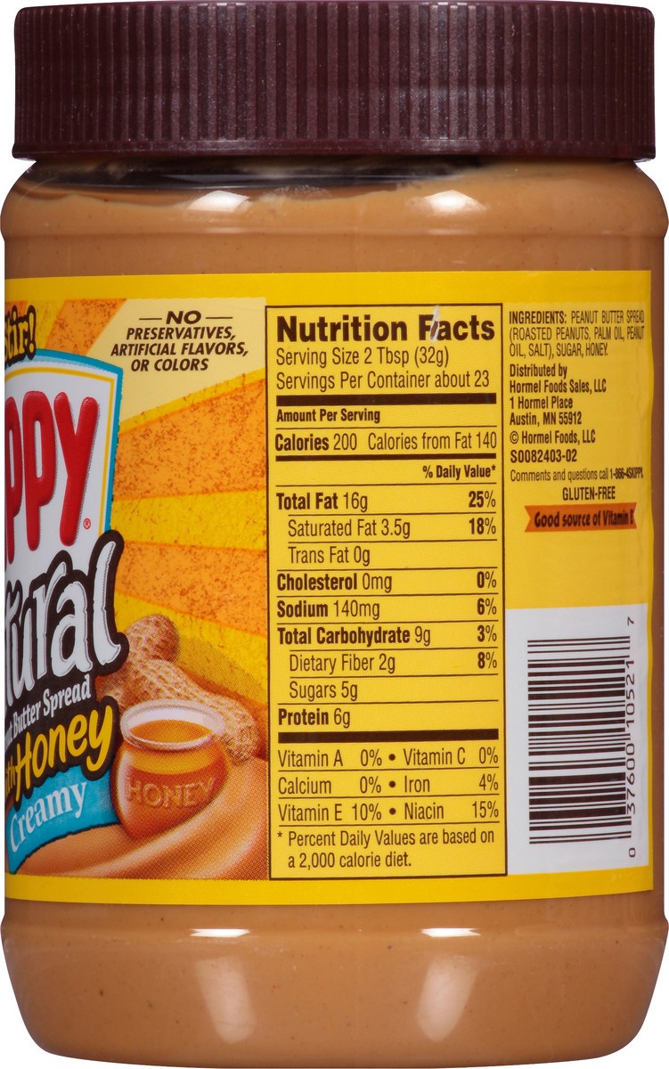 slide 2 of 7, Skippy Natural Creamy with Honey Peanut Butter Spread 26.5 oz, 26.5 oz