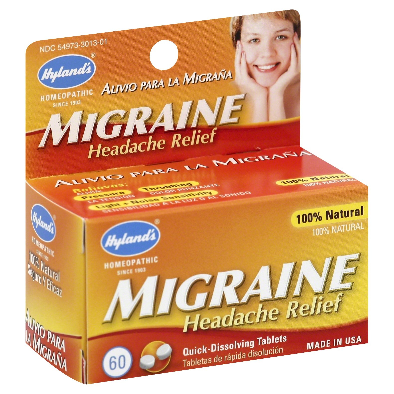 slide 1 of 4, Hyland's Migraine Headache Relief Tablets, 60 ct