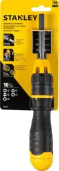 STANLEY 10 Bits Ratcheting Screwdriver 1 ea
