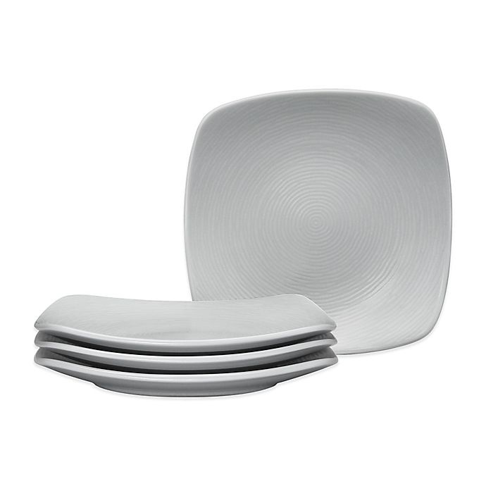 slide 1 of 1, Noritake Grey on Grey Swirl Square Appetizer Plates, 4 ct