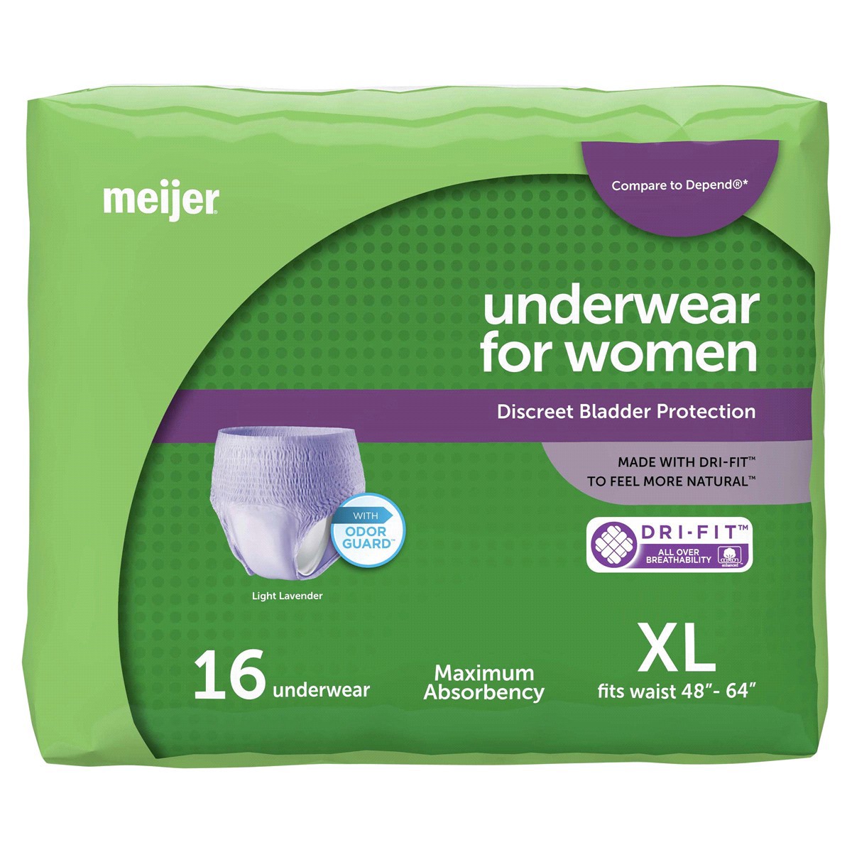 slide 7 of 17, Meijer Underwear for Women, Maximum Absorbency, Extra Large, 16 ct