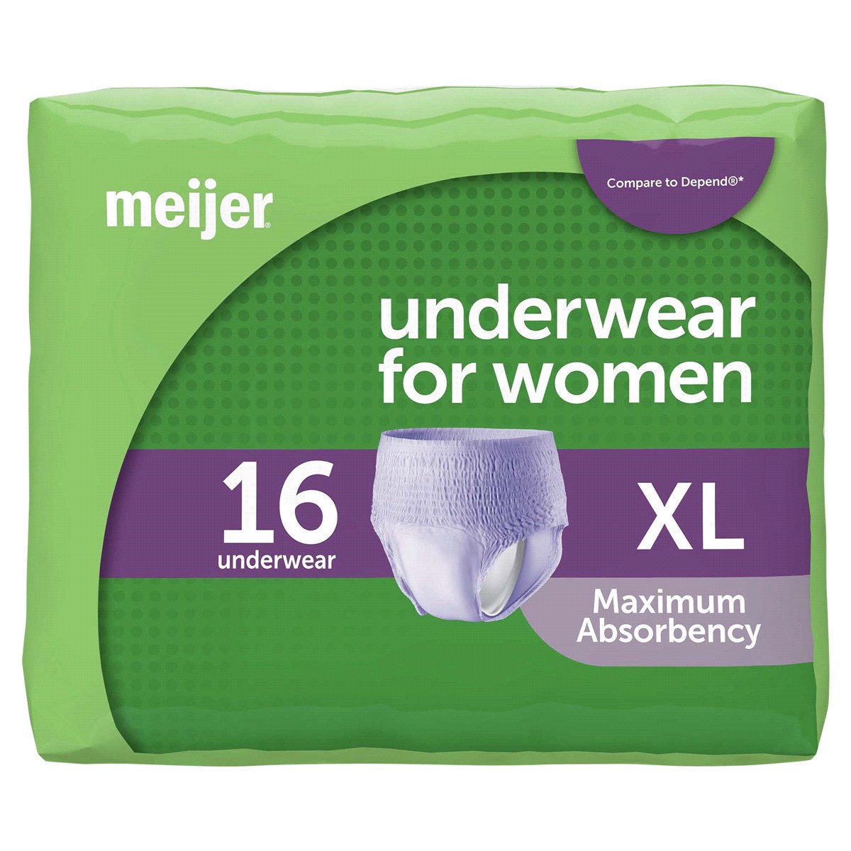 slide 1 of 17, Meijer Underwear for Women, Maximum Absorbency, Extra Large, 16 ct