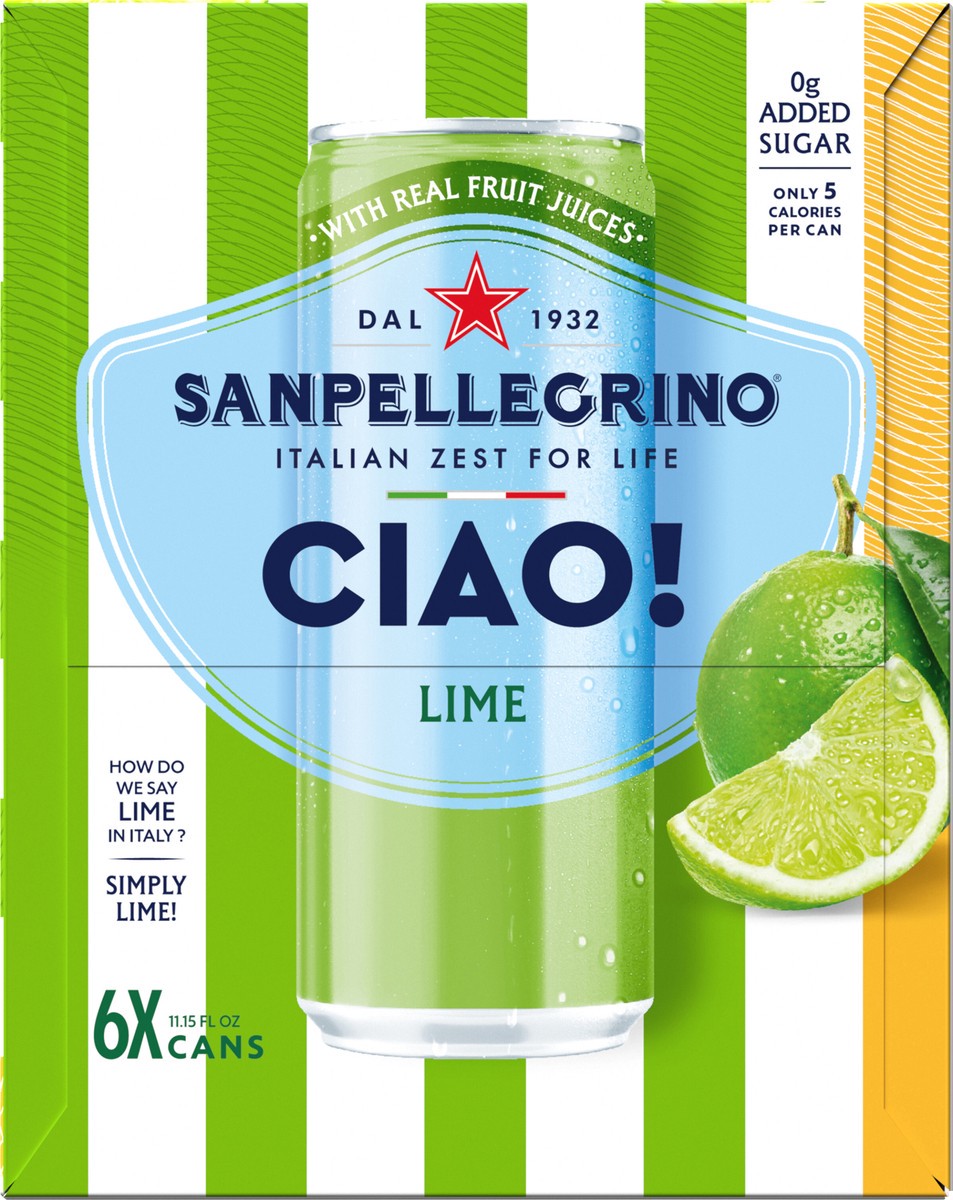 slide 2 of 12, San Pel Ciao Lime 6/11.15 Oz, 6 ct; 11.15 fl oz