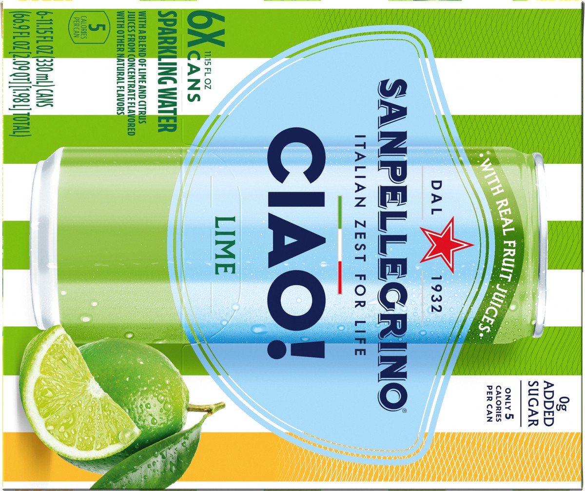 slide 10 of 12, San Pel Ciao Lime 6/11.15 Oz, 6 ct; 11.15 fl oz
