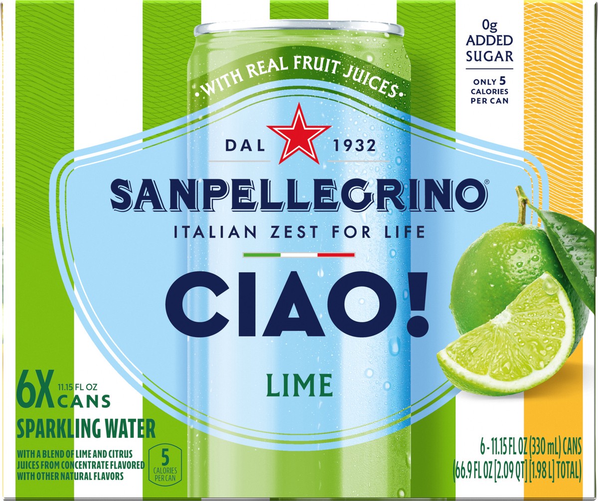 slide 8 of 12, San Pel Ciao Lime 6/11.15 Oz, 6 ct; 11.15 fl oz
