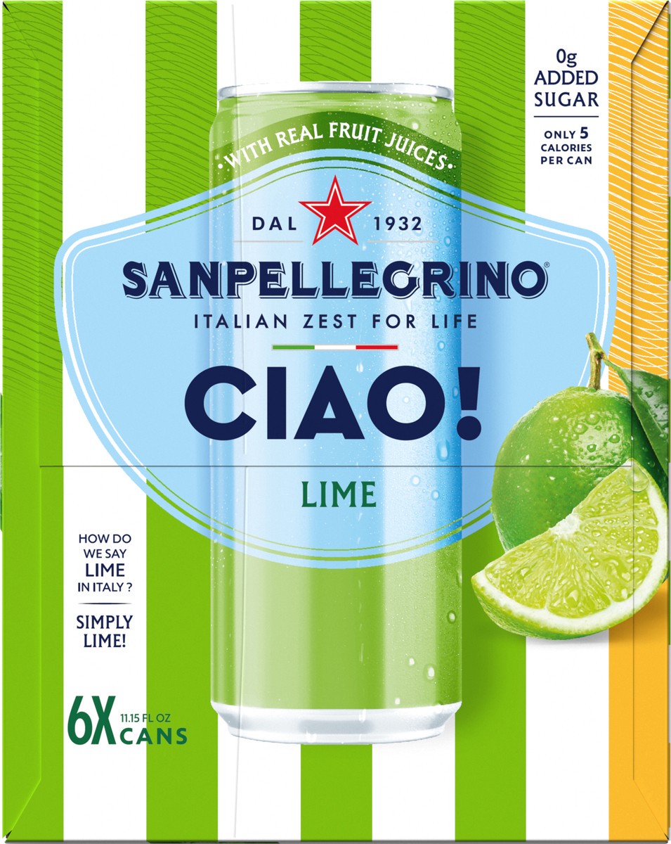 slide 5 of 12, San Pel Ciao Lime 6/11.15 Oz, 6 ct; 11.15 fl oz