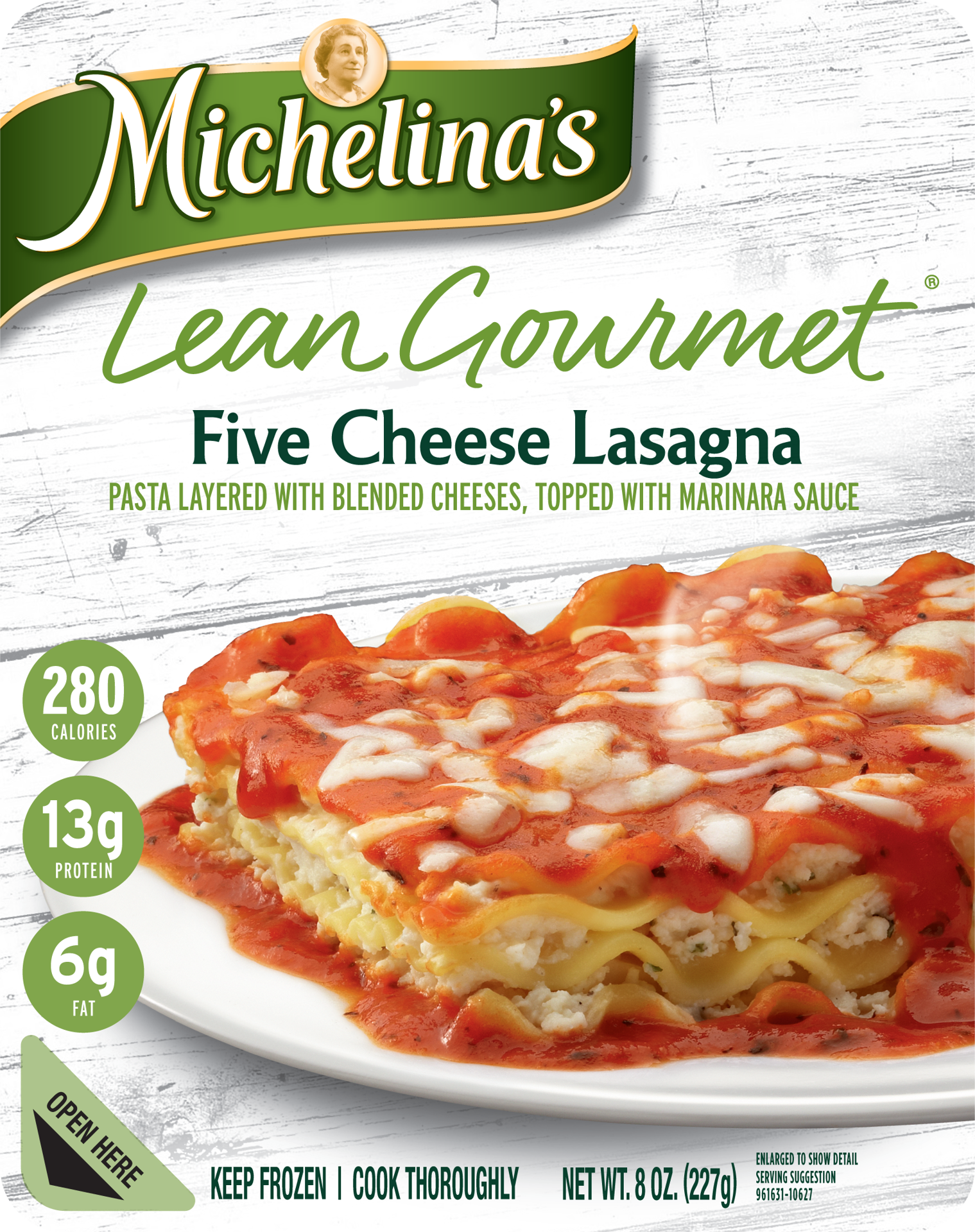 slide 1 of 9, Michelina's Five Cheese Lasagna, 8 oz