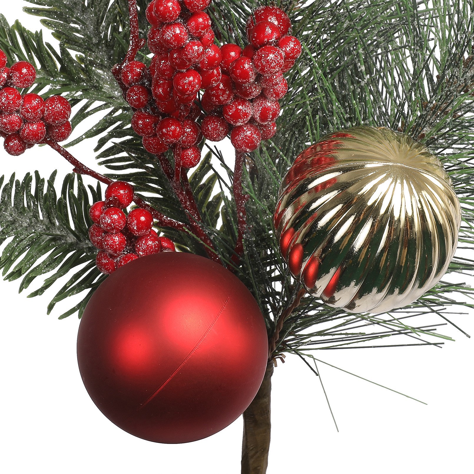slide 2 of 3, 12" Glitter Pine, Red Berry & Ball Ornament Pick By Ashland, 12 in