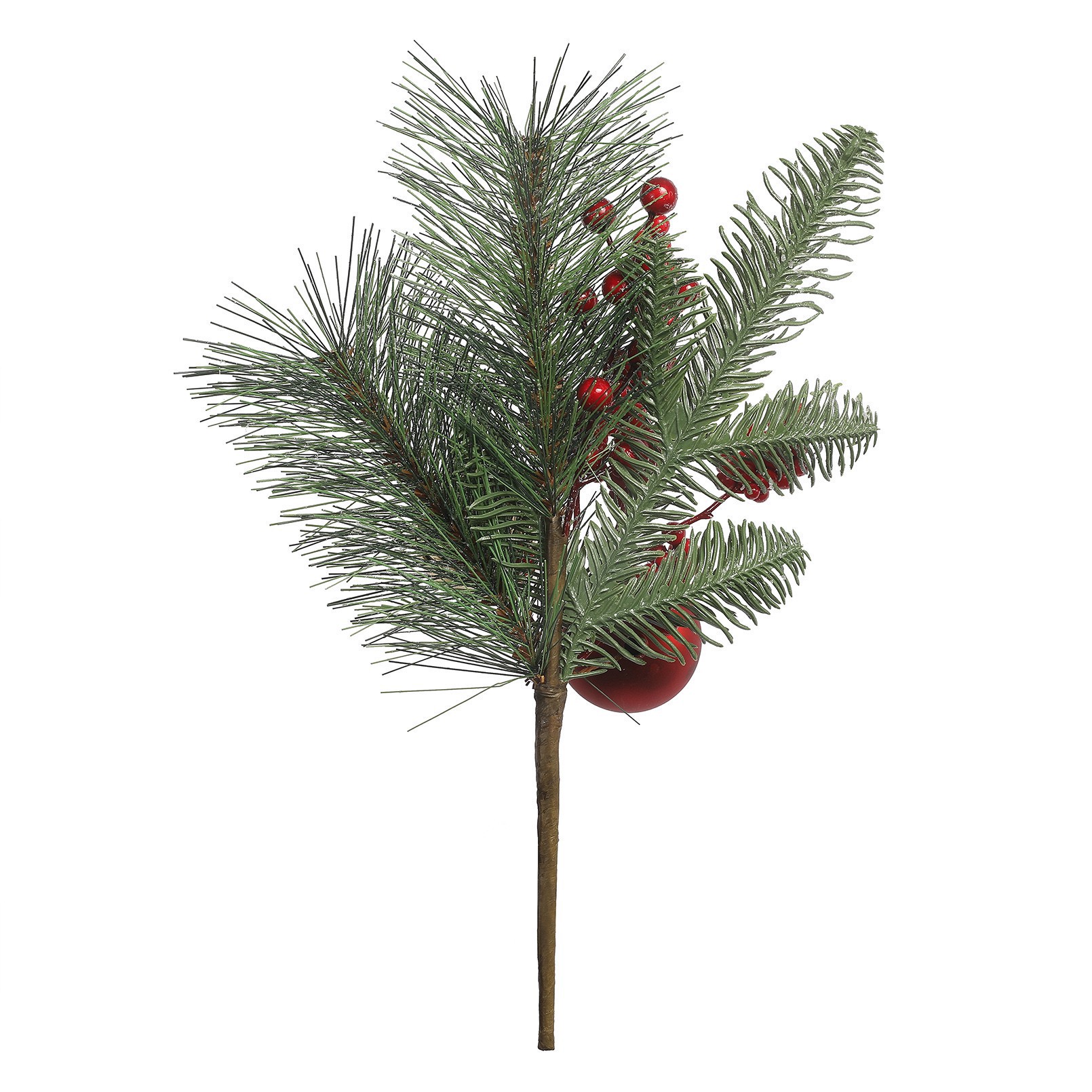 slide 3 of 3, 12" Glitter Pine, Red Berry & Ball Ornament Pick By Ashland, 12 in