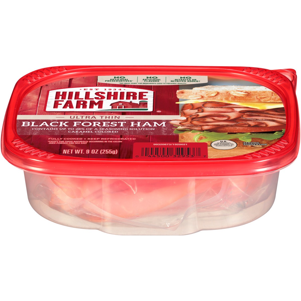 slide 1 of 5, Hillshire Farm Ultra Thin Sliced Deli Lunch Meat, Black Forest Ham, 9 oz, 255.15 g