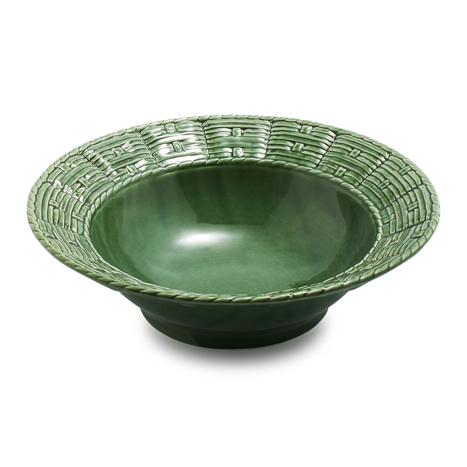 slide 1 of 1, Sur La Table Basketweave Serving Bowl, Green, 1 ct