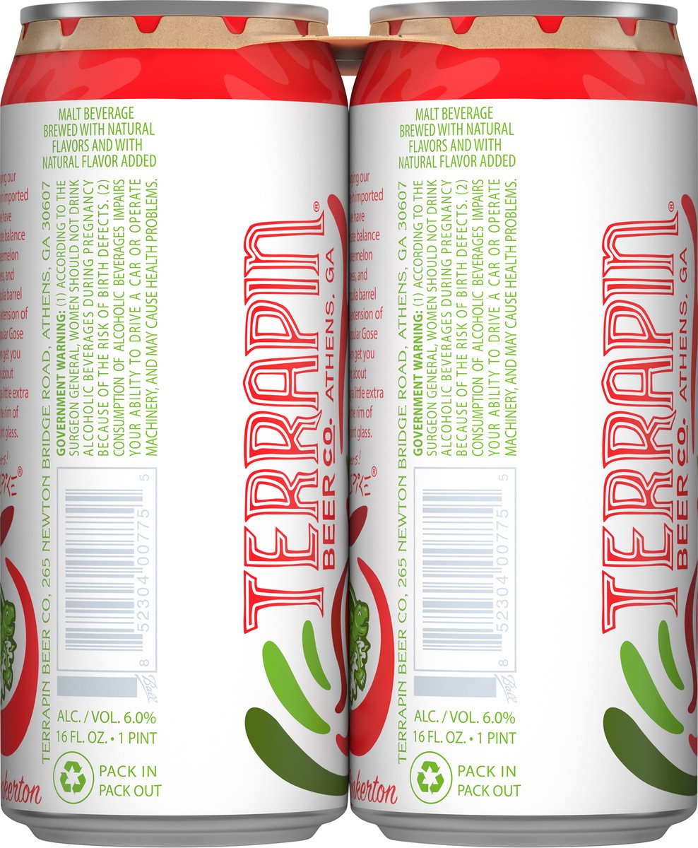 slide 8 of 9, Terrapin Beer Co. Tequila Barrel Aged Watermelon Gose Reserve Beer 4 - 16 fl oz Cans, 4 ct