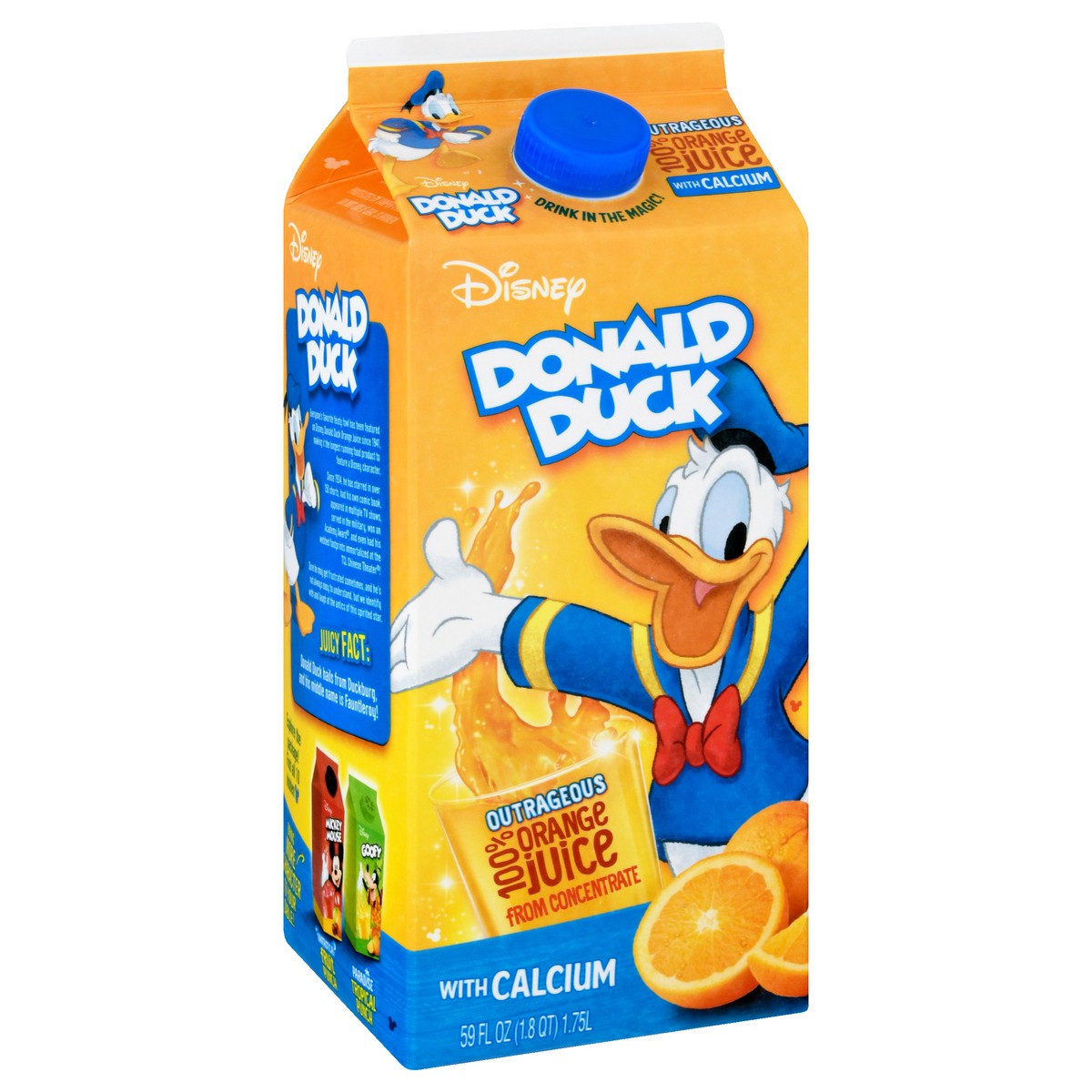 slide 2 of 9, Disney Donald Duck Orange Juice Calcium, 59 fl oz