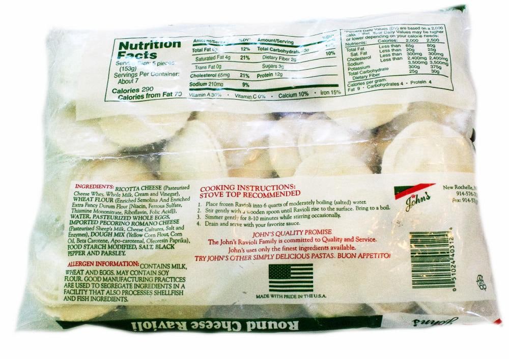 slide 2 of 2, John's Ravioli With Cheese, 32 oz