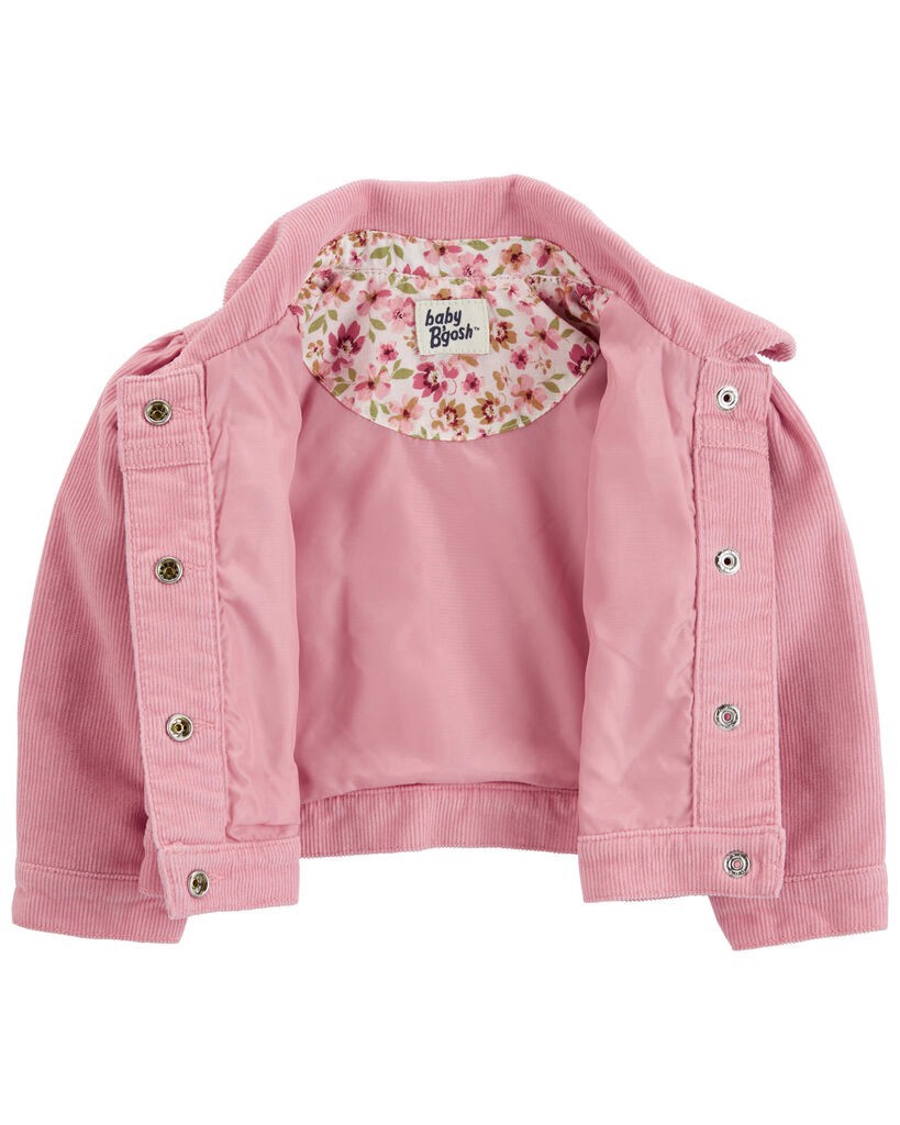 slide 3 of 3, Oshkosh Baby Button-Front Corduroy Jacket Pink 9M, 1 ct