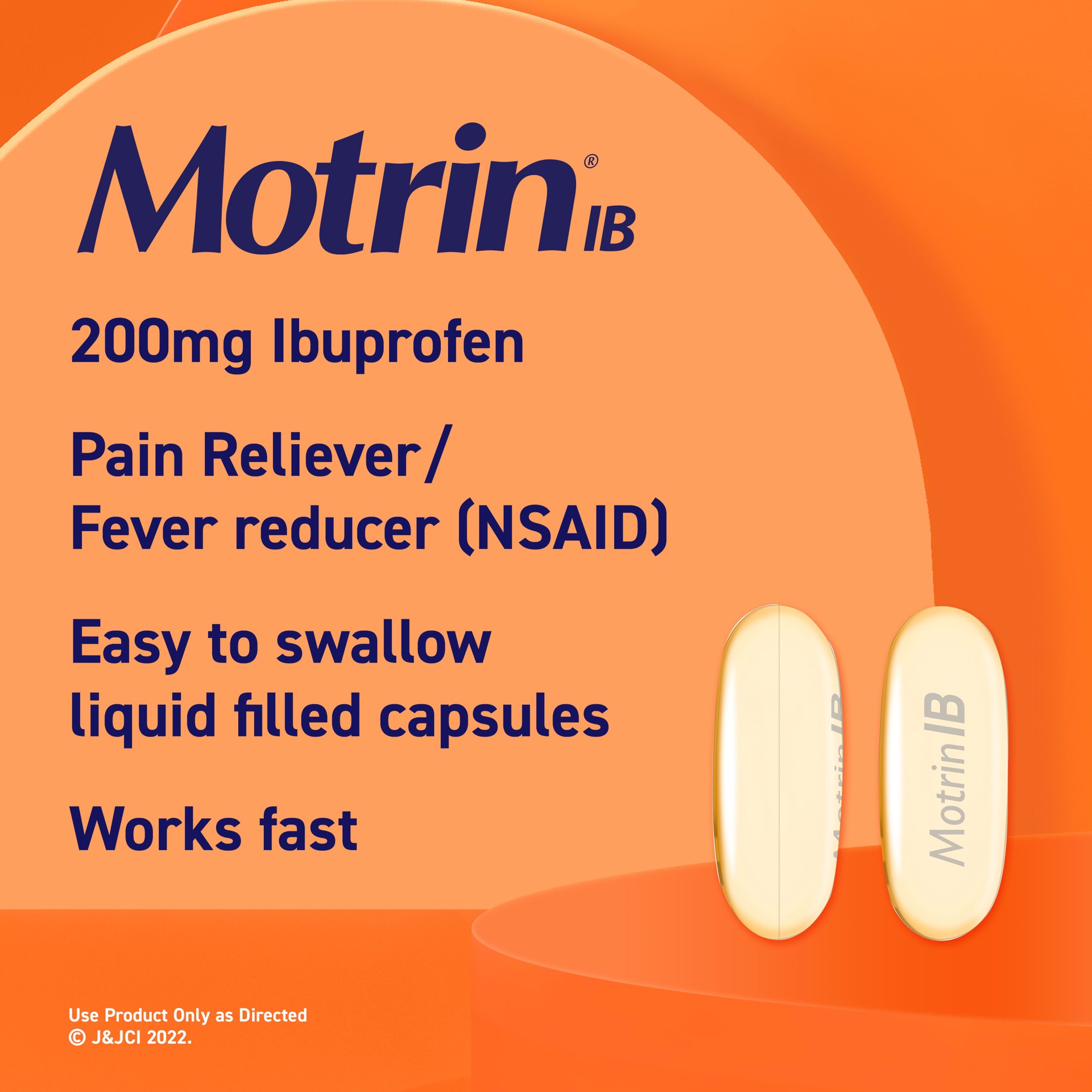 slide 7 of 10, Motrin IB Liquid Gels, Ibuprofen 200 mg, Pain Reliever & Fever Reducer Minor Arthritis Pain, Muscular Aches, Headache, Menstrual Cramps & Backache, NSAID, 120 Ct, 120 ct