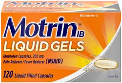 Motrin IB Liquid Gels, Ibuprofen 200mg, Pain & Fever Relief, 120 ct