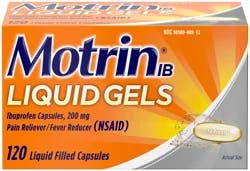 Motrin IB Liquid Gels, Ibuprofen 200mg, Pain & Fever Relief, 120 ct