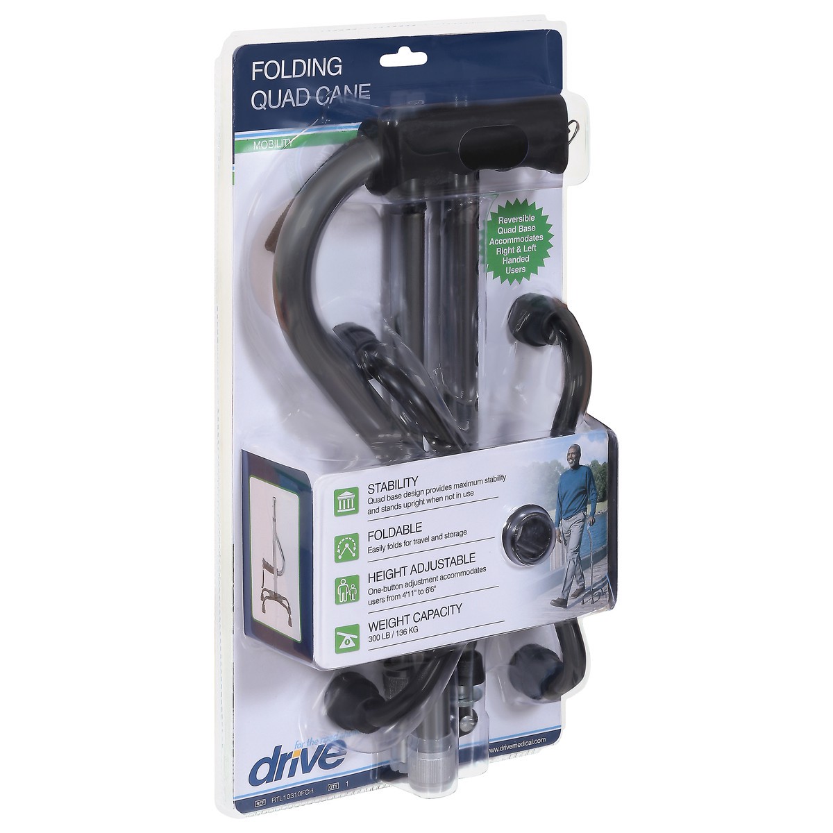 slide 6 of 9, Drive Folding Mobility Quad Cane 1 ea, 1 ct