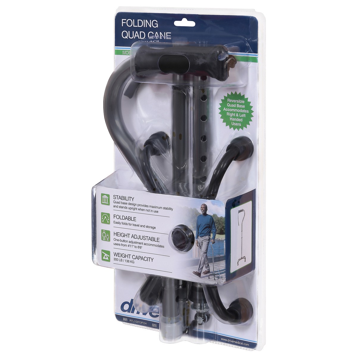 slide 2 of 9, Drive Folding Mobility Quad Cane 1 ea, 1 ct