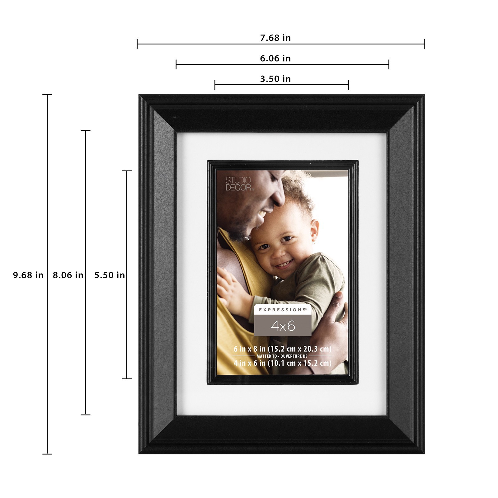 slide 3 of 7, Expressions 4" X 6" Black Frame With Fillet By Studio Decor, 4 in x 6 in