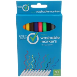 Simply Done Washable Markers, Fine Tip, Vibrant Colors