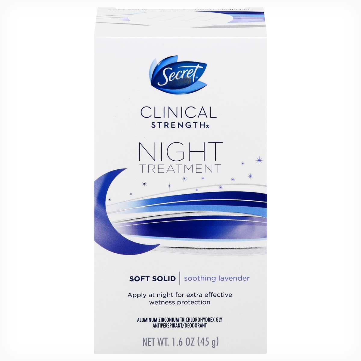 slide 1 of 1, Secret Clinical Strength Soft Solid Antiperspirant and Deodorant Night Treatment, Single-Pack, 1.6 oz