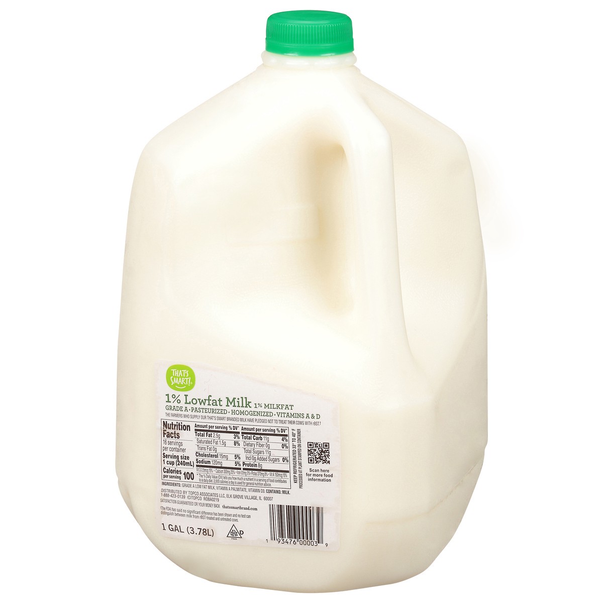 slide 3 of 9, That's Smart! That's Smart 1% Lowfat Milk, 128 oz