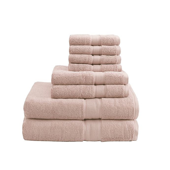 slide 1 of 5, Madison Park Signature Cotton Towel Set - Blush, 8 ct