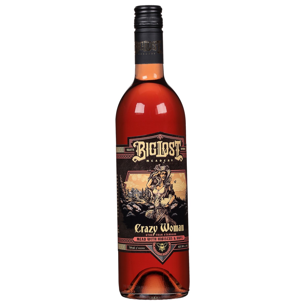 slide 3 of 11, Big Lost Meadery Crazy Woman Mead with Hibiscus & Hops 750 ml, 750 ml
