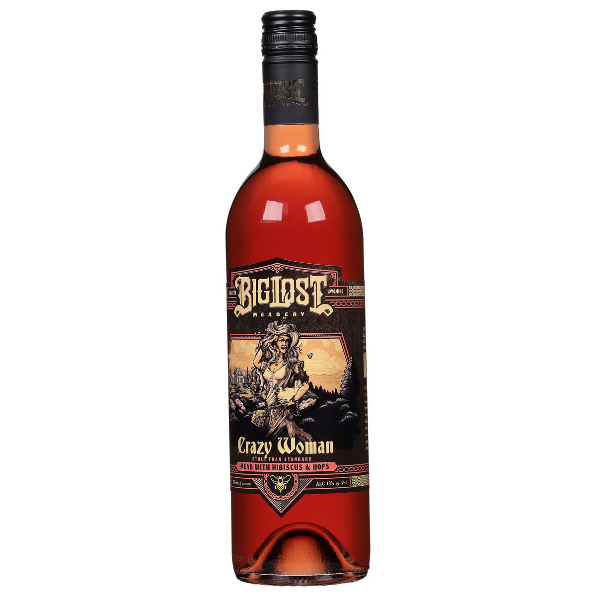 slide 4 of 11, Big Lost Meadery Crazy Woman Mead with Hibiscus & Hops 750 ml, 750 ml