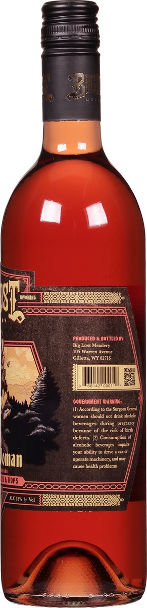 slide 7 of 11, Big Lost Meadery Crazy Woman Mead with Hibiscus & Hops 750 ml, 750 ml