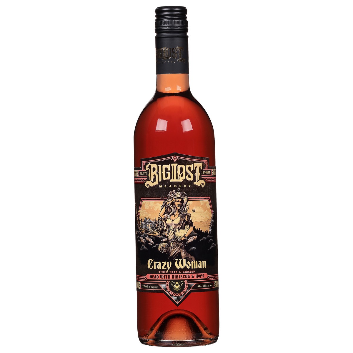 slide 1 of 11, Big Lost Meadery Crazy Woman Mead with Hibiscus & Hops 750 ml, 750 ml