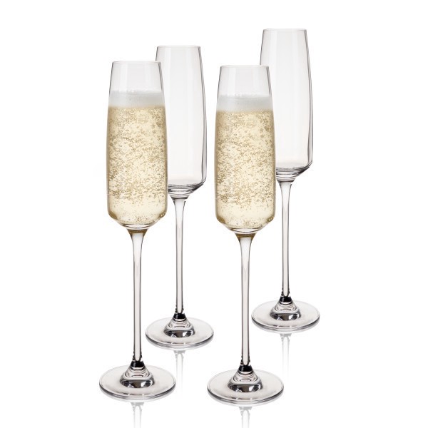 slide 1 of 1, Viski Julien Crystal Champagne Flutes Stems, 4 ct