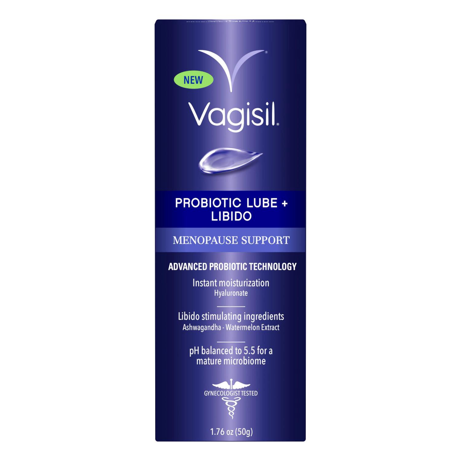 slide 1 of 6, Vagisil Menopause Support Probiotic Lube + Libido, 1.76 Oz, 1.76 oz