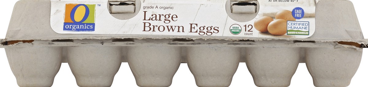 slide 4 of 5, O Organics Organic Grade A Large Brown Eggs, 12 ct