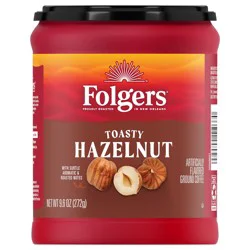 Folgers Toasty Hazelnut Artificially Flavored Ground Coffee, 9.6 oz. Canister