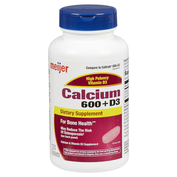 Meijer Calcium 600 + D3 120 ct | Shipt