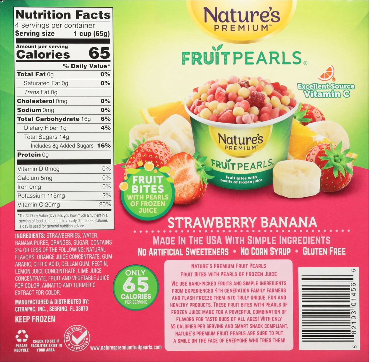slide 3 of 14, Nature's Premium Fruit Pearls 4pk Strawberry Banana 2.3 Oz, 4 ct